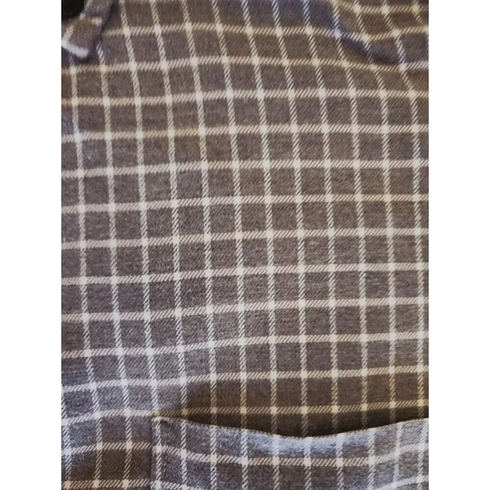 Banana Republic Men's XL Gray White‎ Slim Fit Luxe Flannel Button Down Shirt